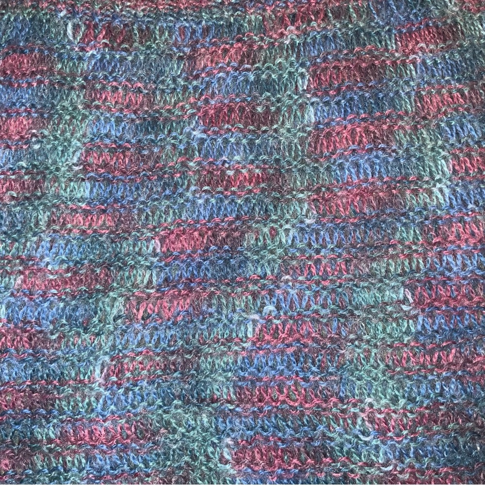 handmade knit top vest boat neck variegated purple green blue - Picture 4 of 6